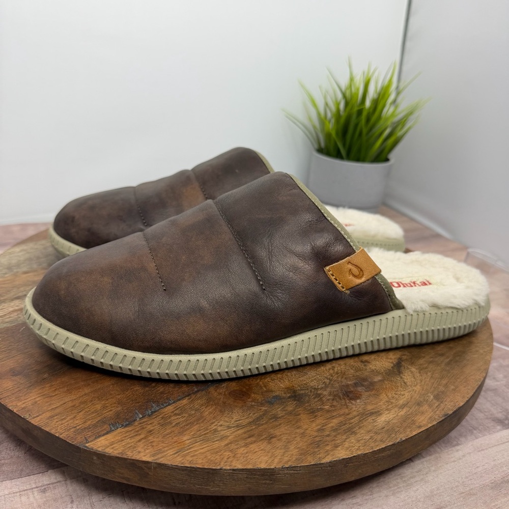 OluKai Mua ‘lli Men’s Leather Mule Slipper - Size: 43 - Picture 5 of 9